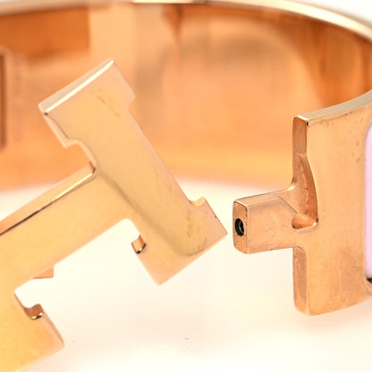 Hermes Enamel Wide Clic Clac H Bracelet PM Rose Dragee 4 of 5