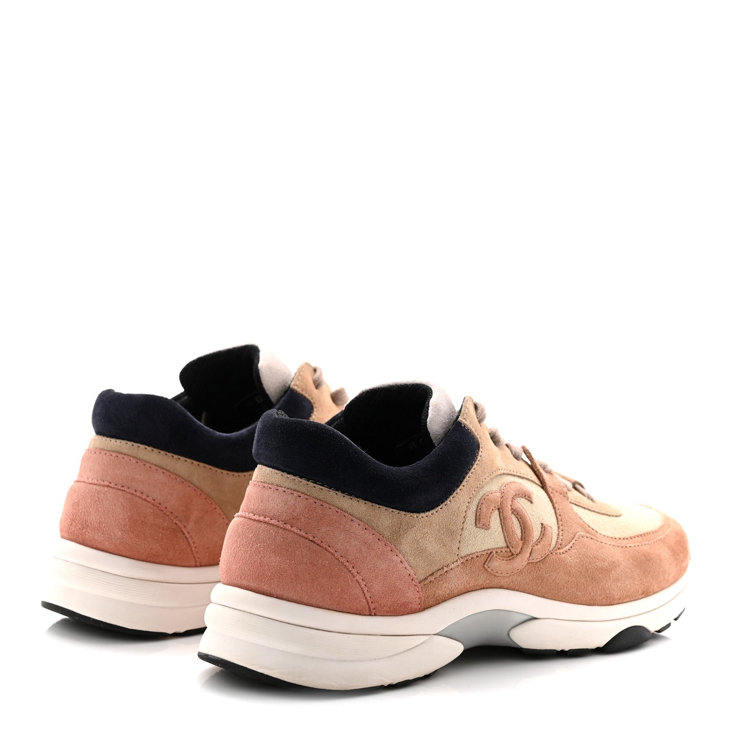 Suede Calfskin CC Sneakers 40 Brown Beige