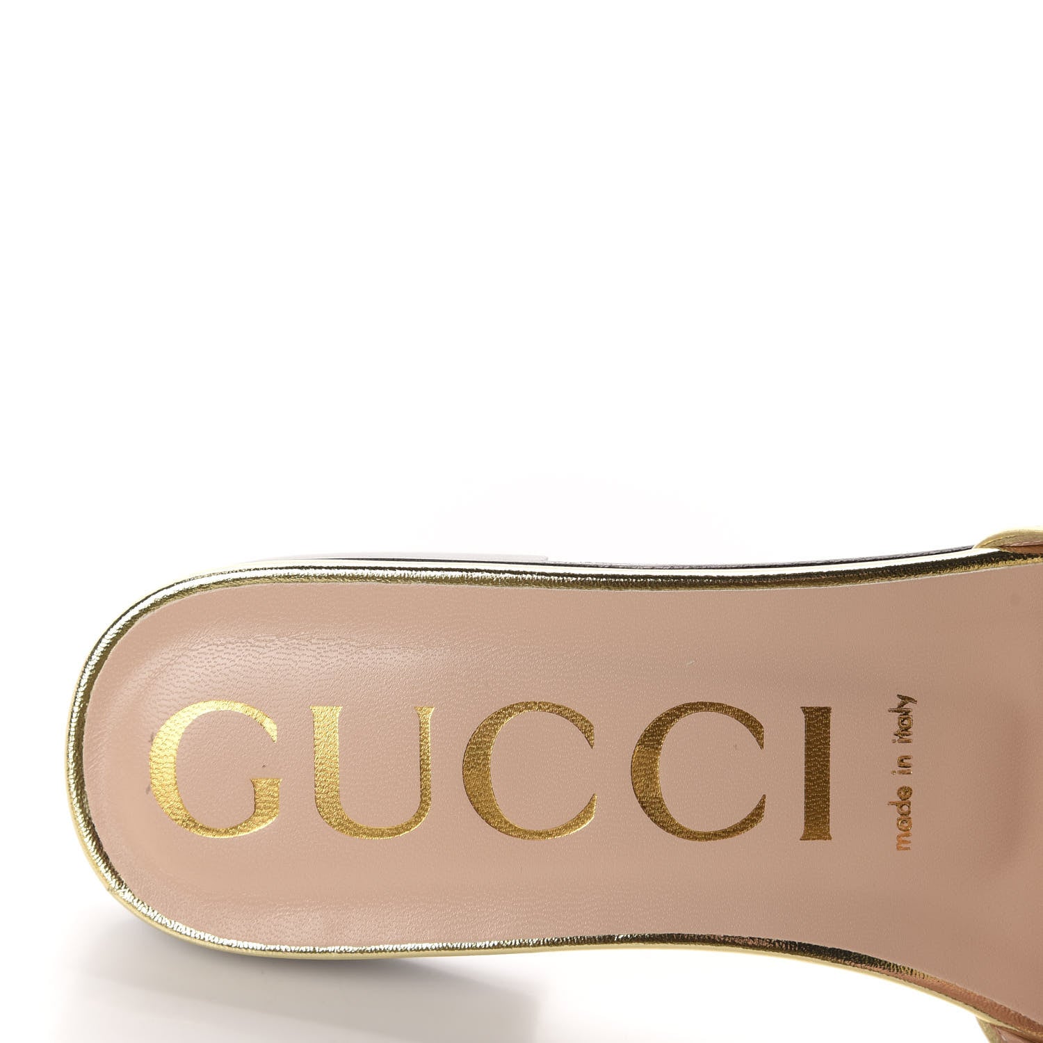 Gucci Metallic Nappa Crystal Square G Madelyn Slide Sandals 37.5 Gold 7 of 12