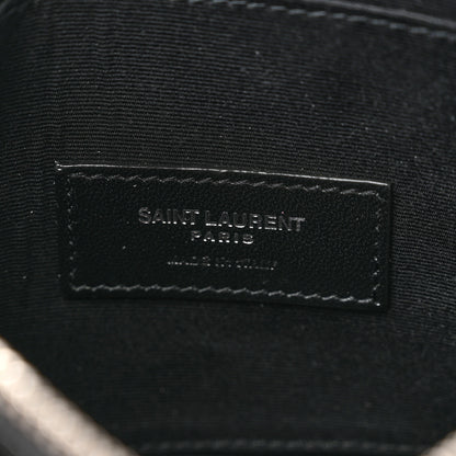 Saint Laurent Grain De Poudre Chevron Monogram Bill Pouch Black 6 of 8