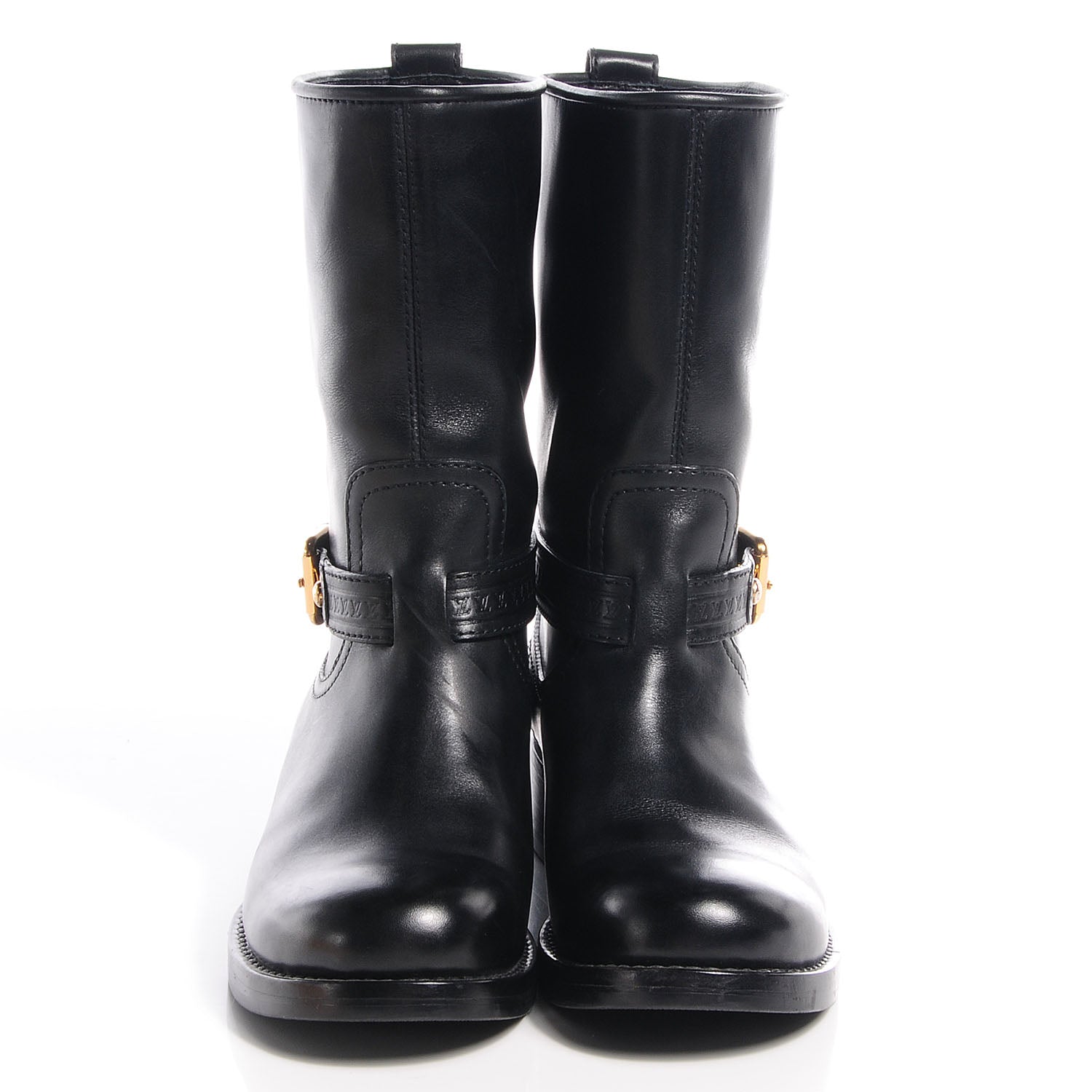 Louis Vuitton Calfskin Susan Half Boots 37 Black 2 of 9