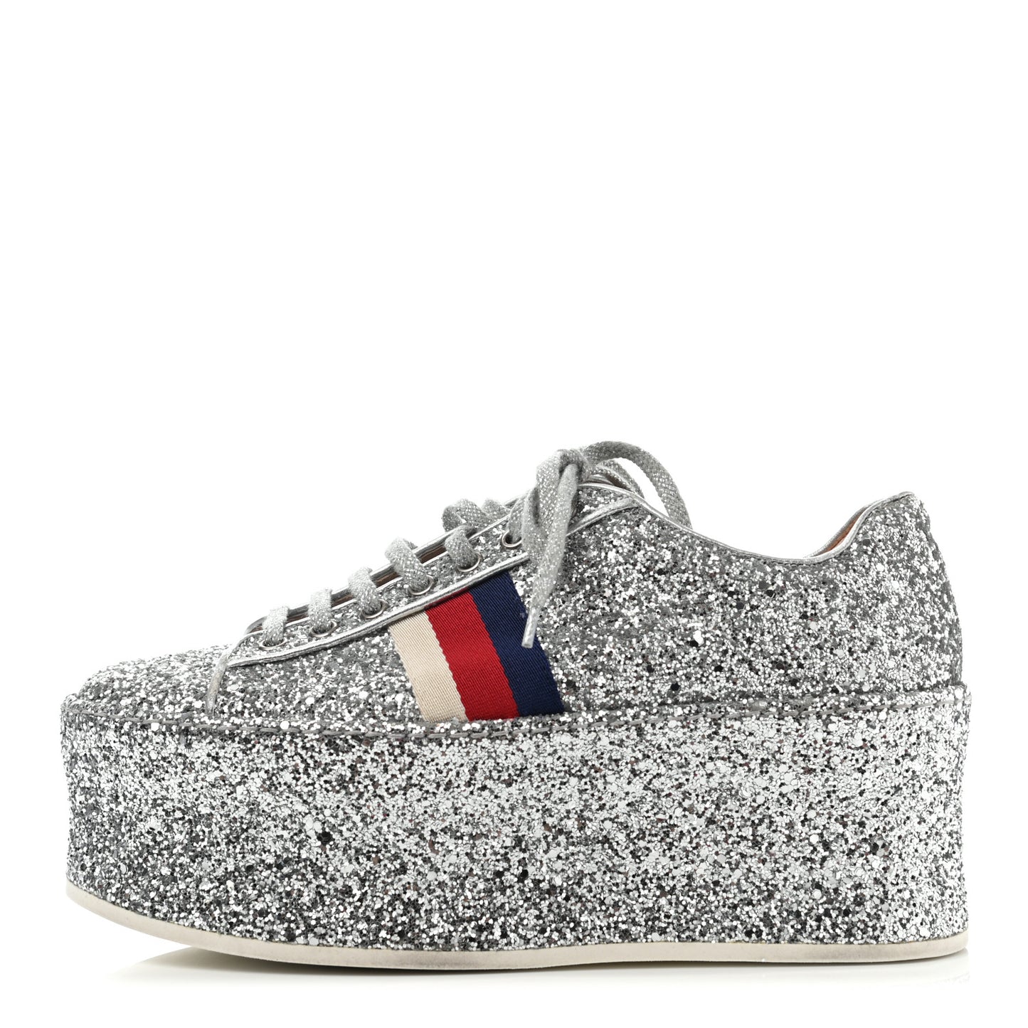 Glitter Peggy Platform Sneakers 39 Silver