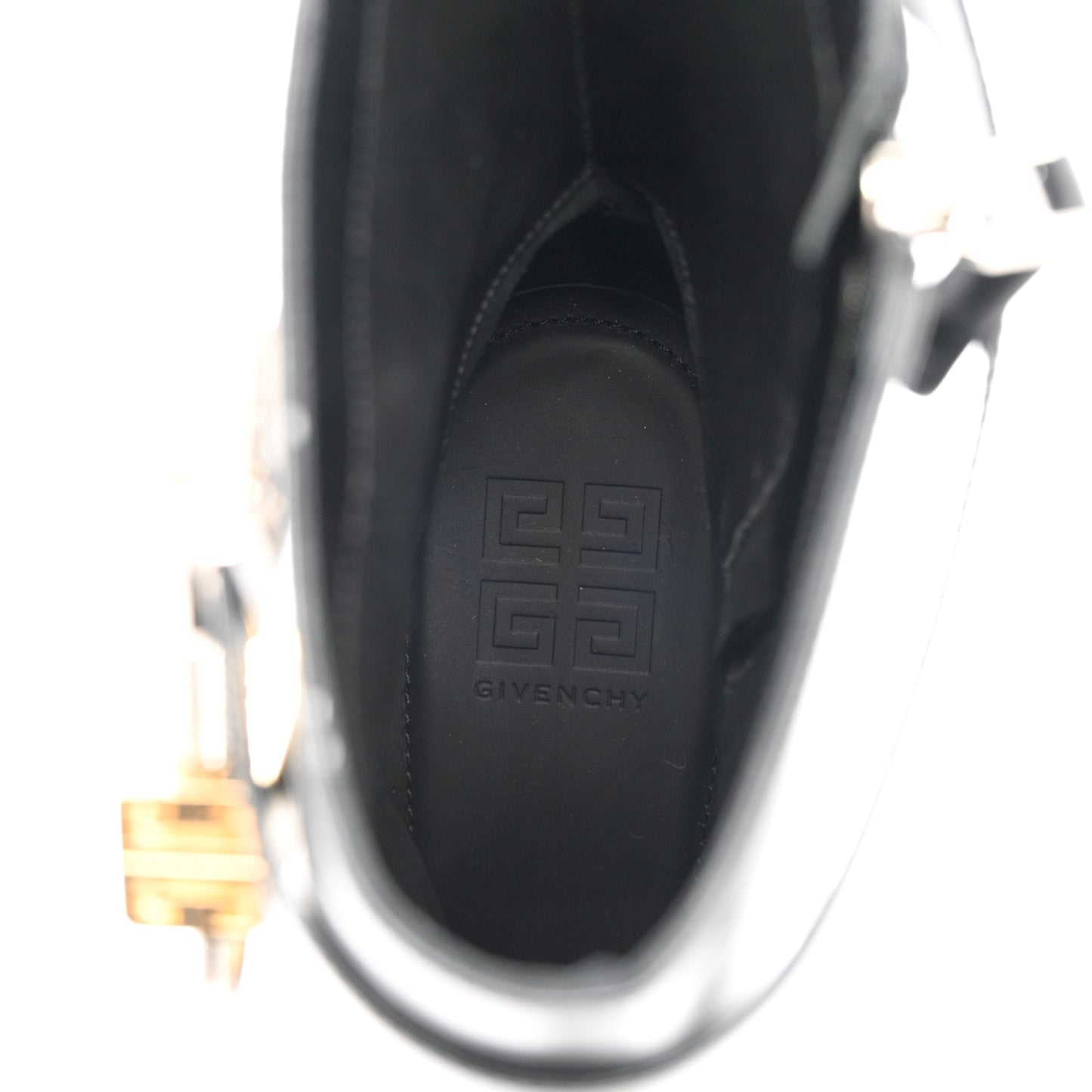 Calfskin Shark Lock Ankle Boots 40 Black