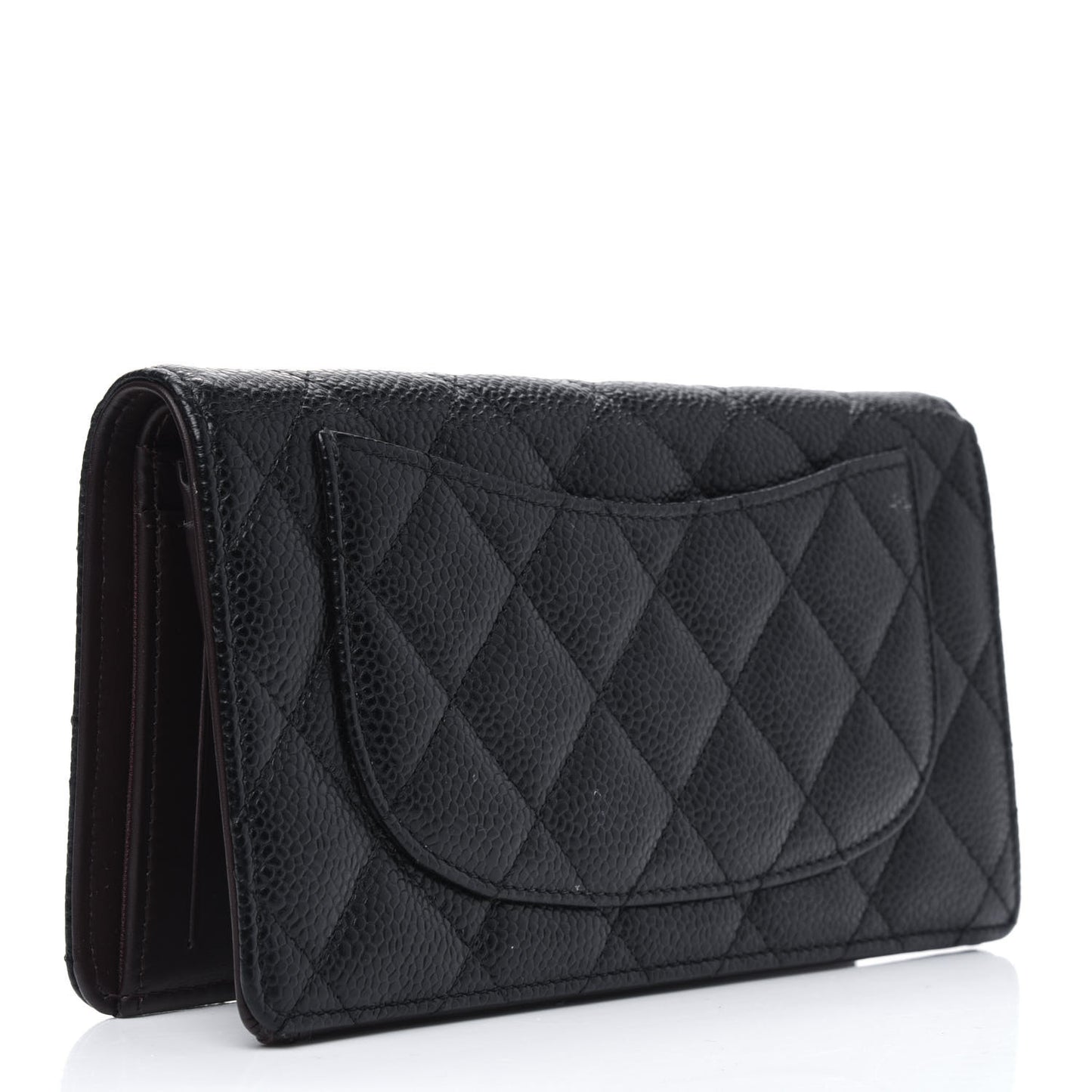 Caviar Quilted Yen Wallet Black