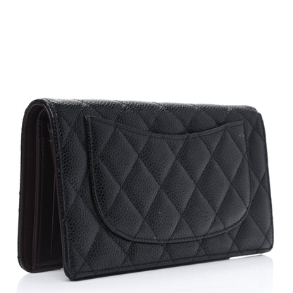 Chanel Caviar Quilted Yen Wallet Black 3 of 19
