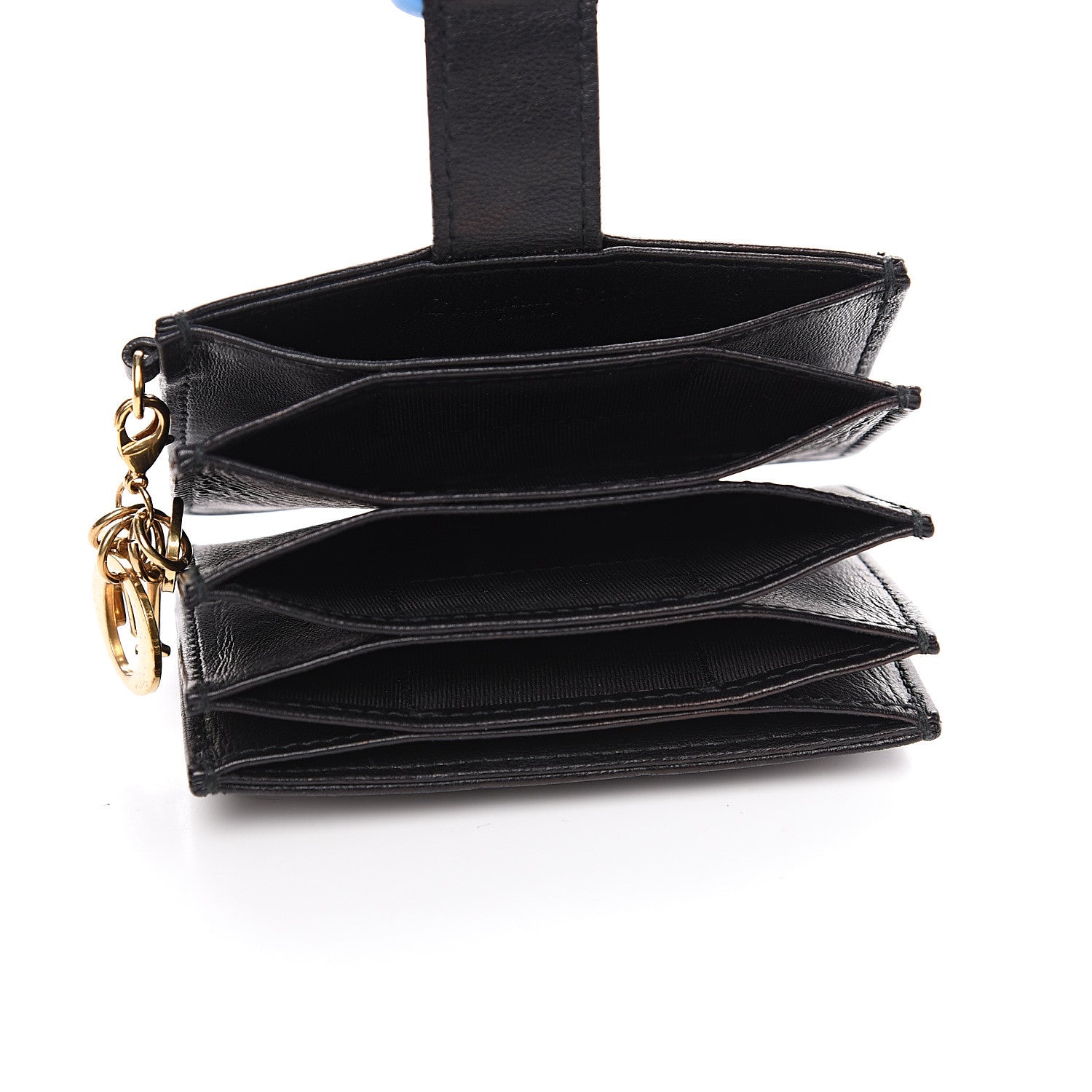 Christian Dior Lambskin Studded Cannage Lady Dior 5-Gusset Card Holder Black 4 of 7