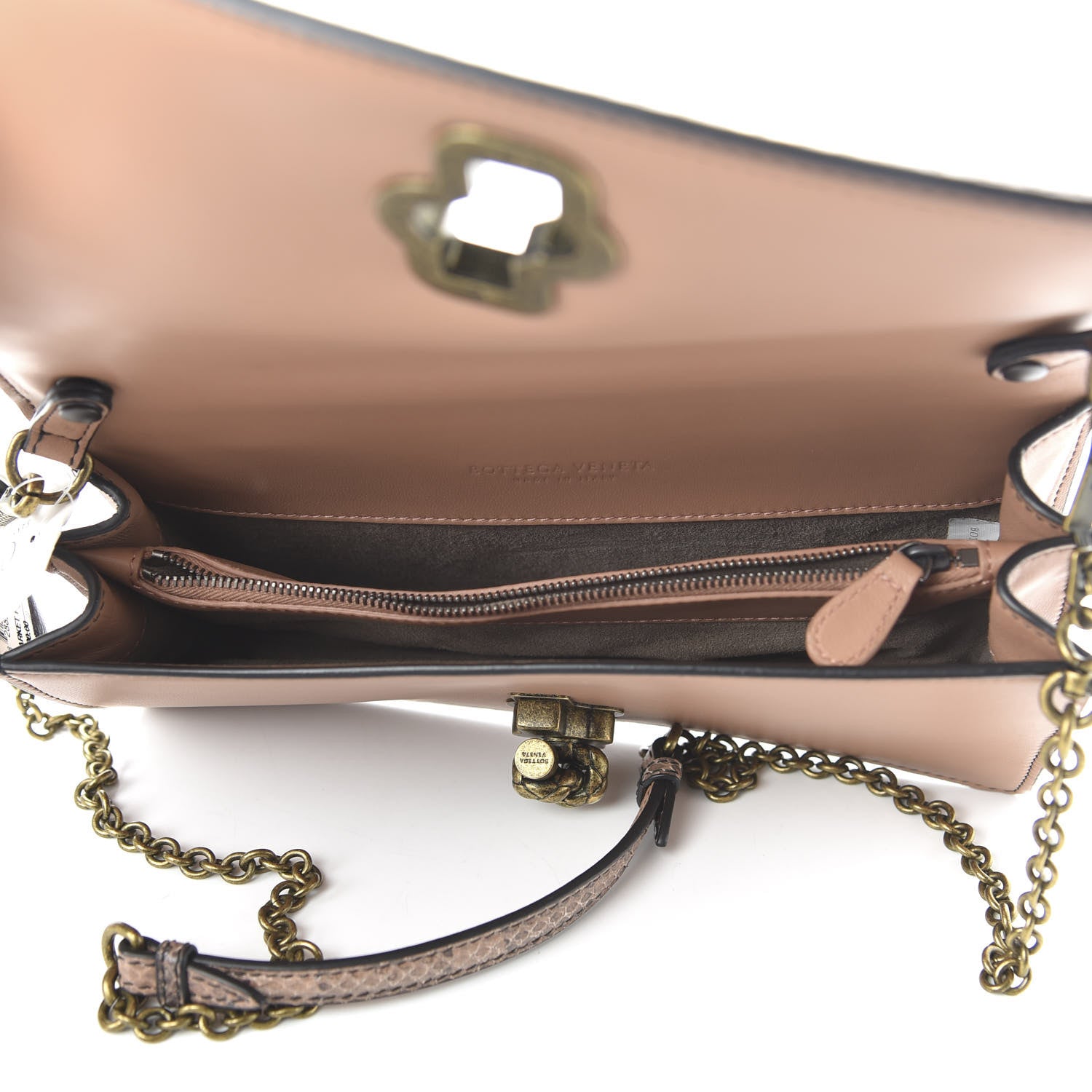 Bottega Veneta Nappa Ayers Intrecciato Club Stitch Knot Clutch Corallo Cream Mink 5 of 9