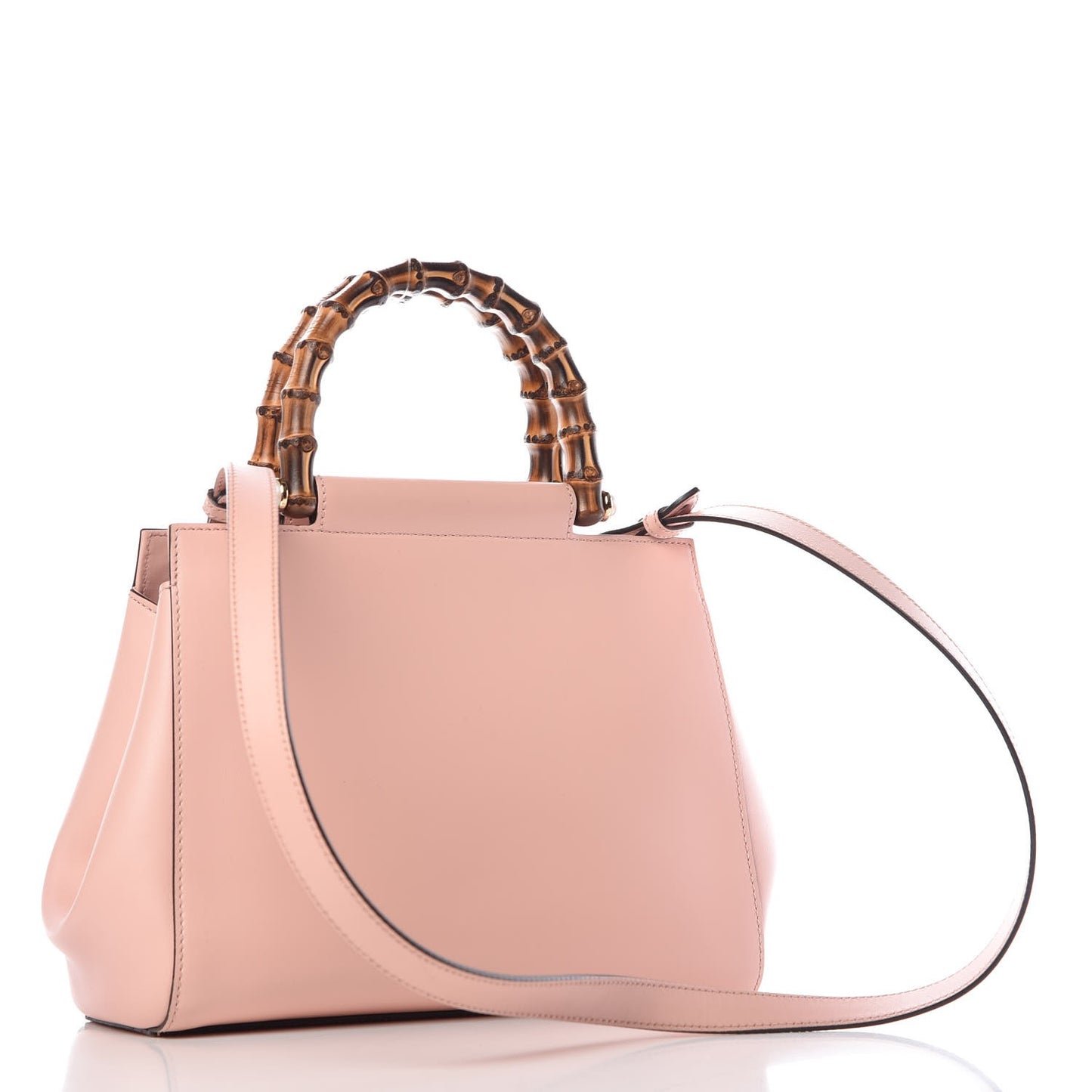 Nappa Bamboo Small Nymphaea Top Handle Bag Perfect Pink