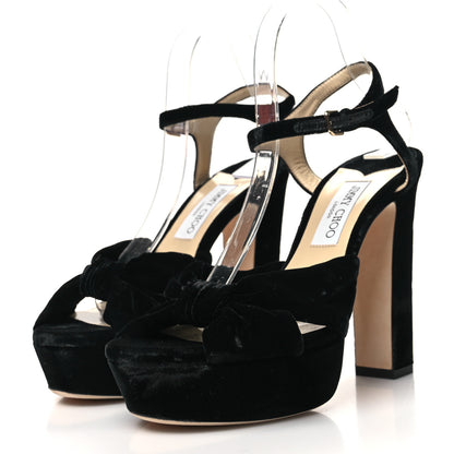 Jimmy Choo Velvet Heloise Pumps 41 Black 3 of 7