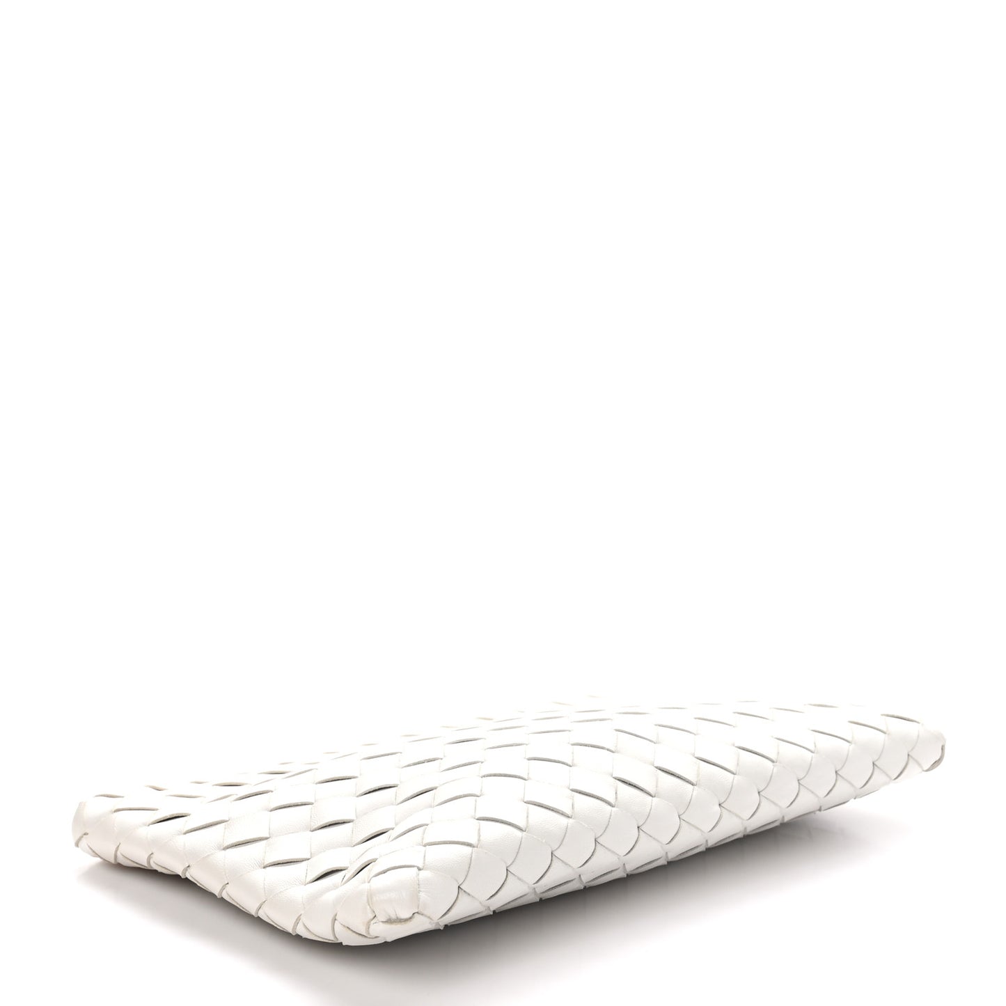 Nappa Intrecciato Medium Zip Pouch White