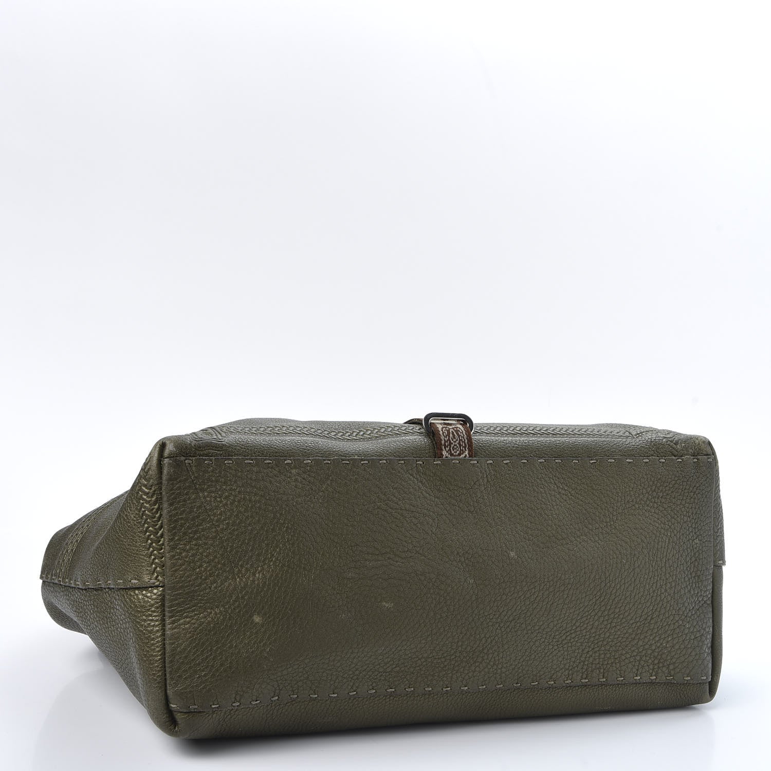 Fendi Calfskin Romano Selleria Large Villa Borghese Tote Green 3 of 12