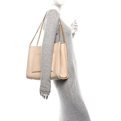 Chanel Caviar Stitched Pocket CC Large Tote Light Beige 2 of 11