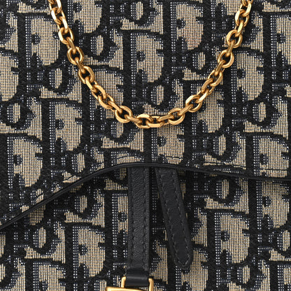 Christian Dior Oblique Saddle Chain Pouch Blue 9 of 9