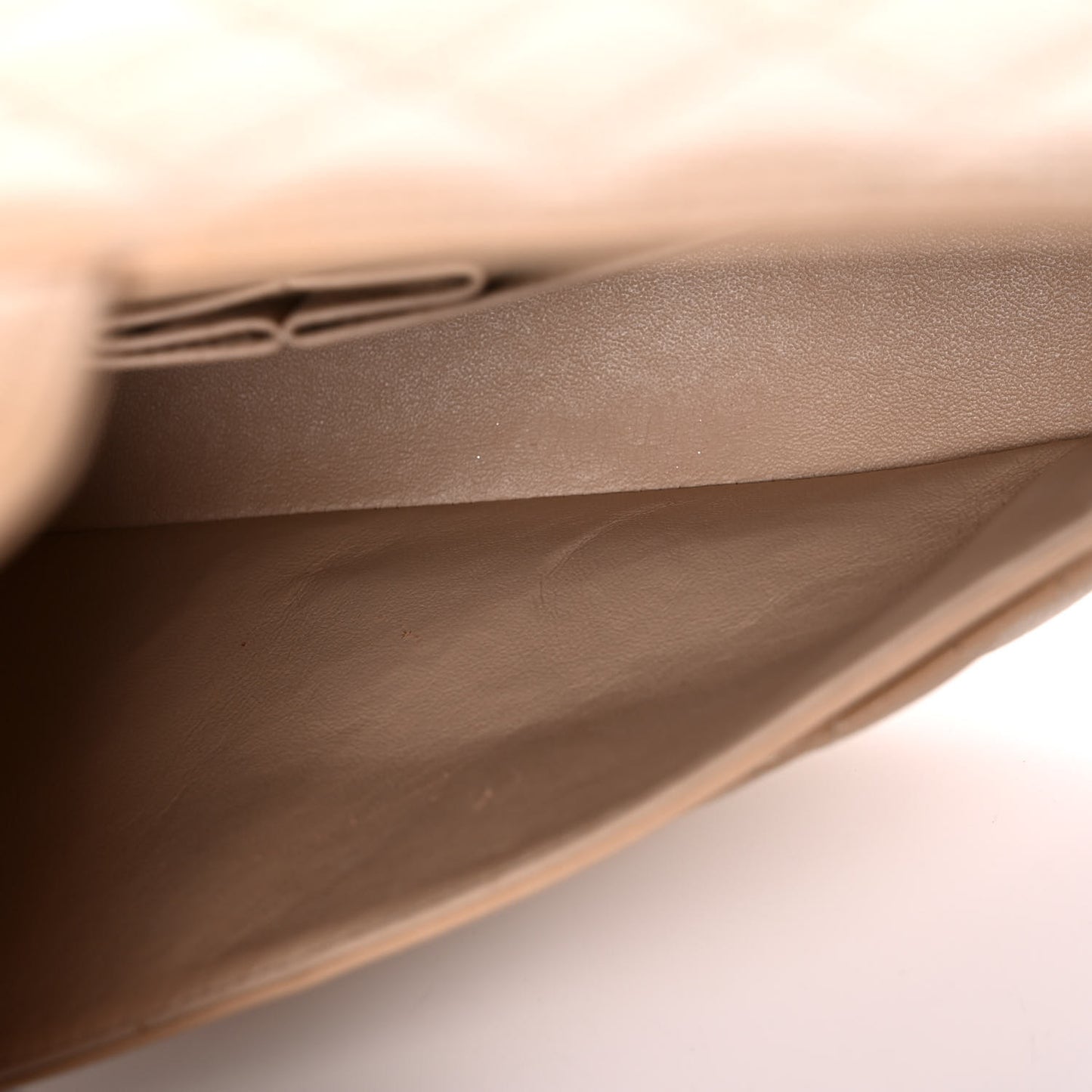 Caviar Quilted Medium Double Flap Light Beige