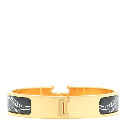 Hermes Enamel Narrow Print Guepards Clic Clac H Bracelet PM Positif Negatif 3 of 6