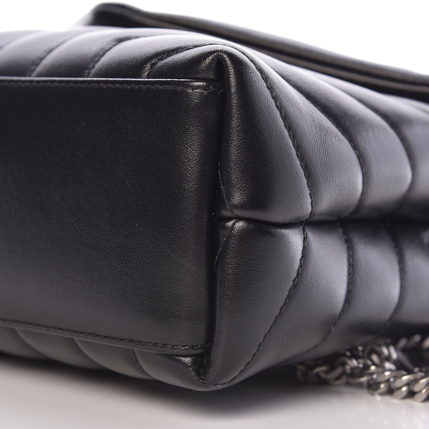 Saint Laurent Calfskin Y Quilted Monogram Small Loulou Chain Satchel Black 11 of 13