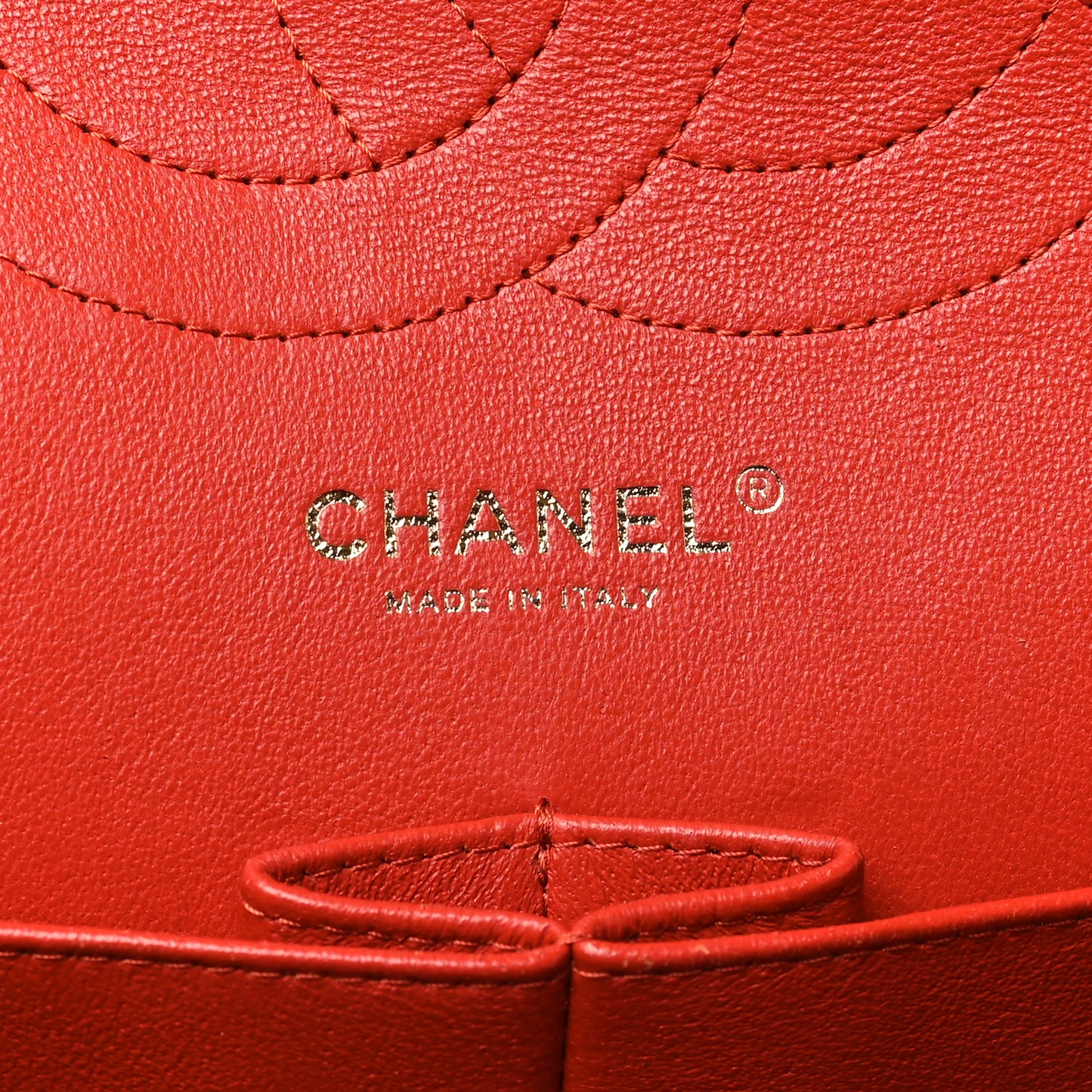 Pearly Caviar Quilted Jumbo Double Flap Orange