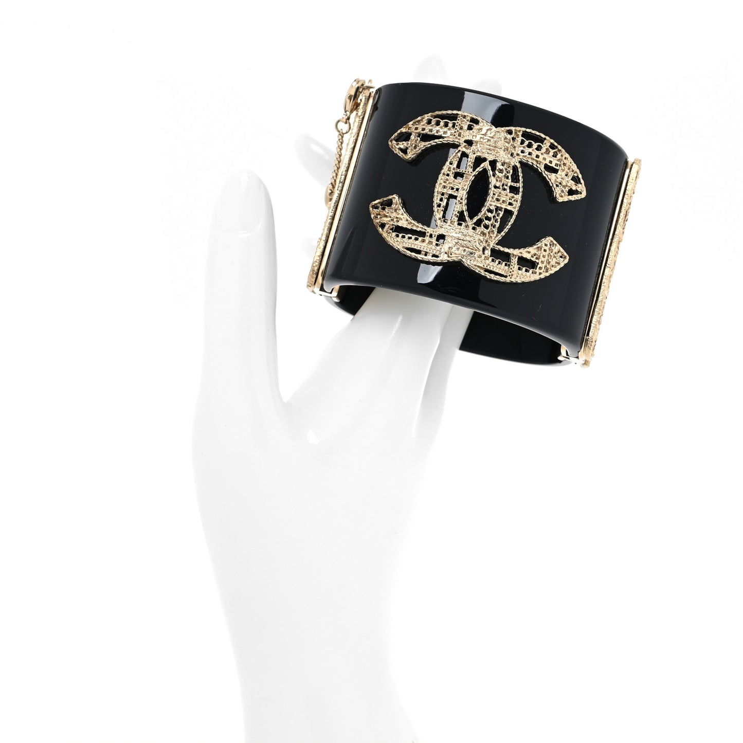 Resin CC Wide Cuff Black Gold