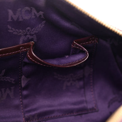 MCM Patent Monogram Essential Barrel Bag Bordeaux 11 of 13