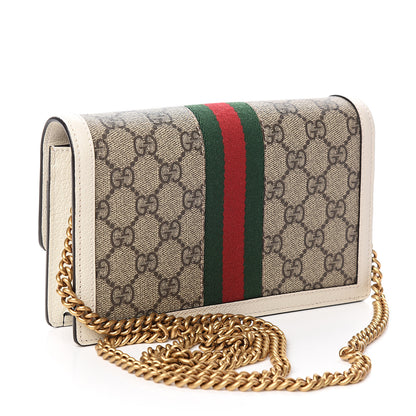 Gucci GG Supreme Monogram Web Queen Margaret Chain Wallet White 2 of 9
