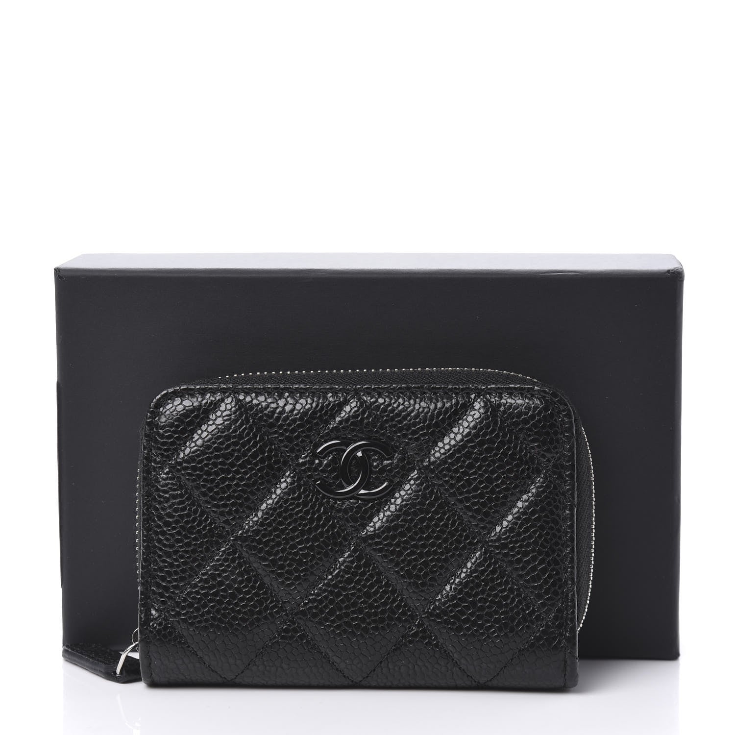Chanel Caviar Quilted Incognito Zip Coin Purse Black 9 of 9