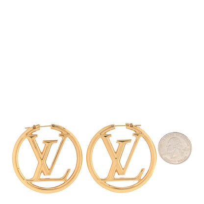 Louis Vuitton Metal Louise Hoop Earrings Gold 2 of 5