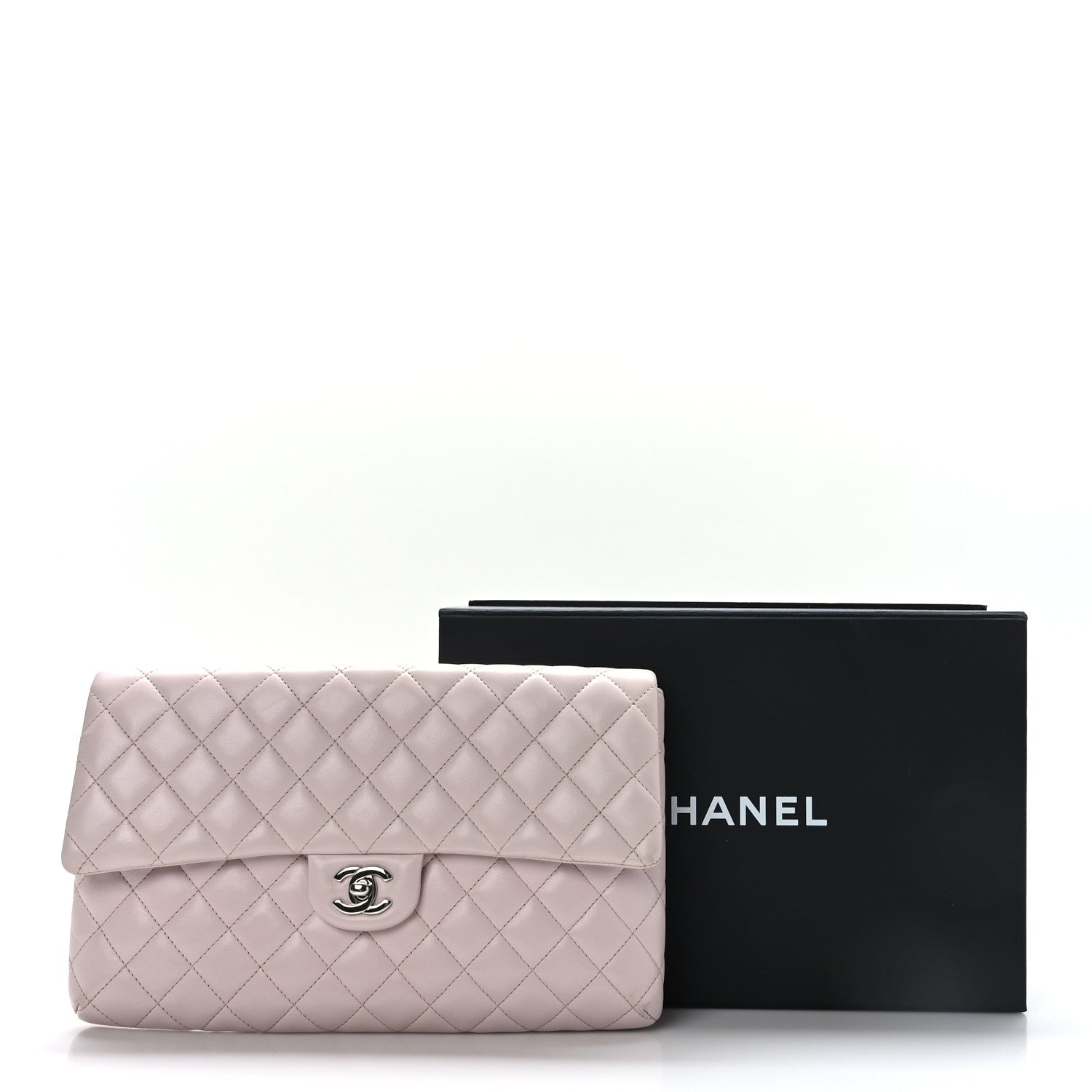 Chanel Lambskin Quilted Flap Clutch Light Pink 8 of 8