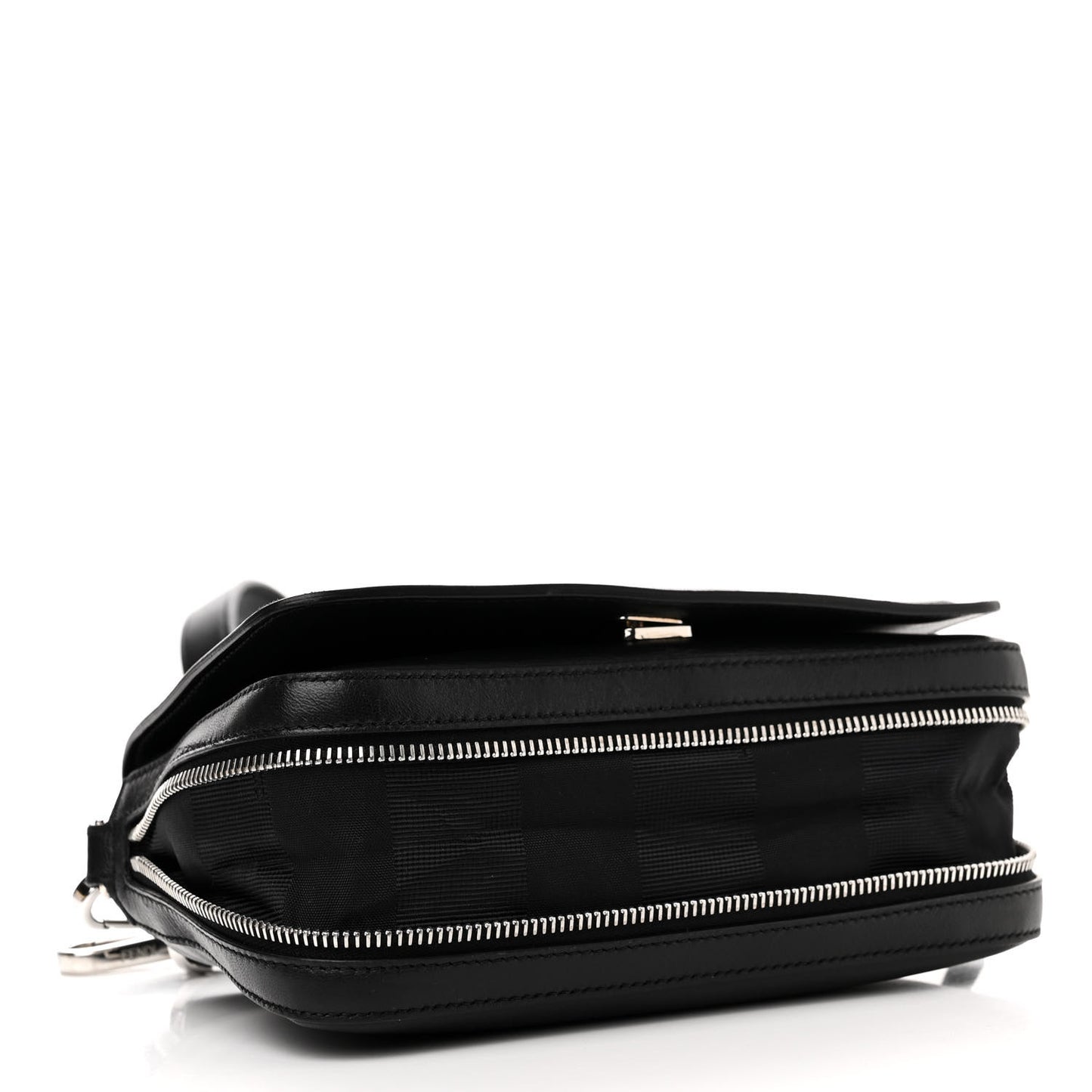 Nappa FF 1974 Embossed Mini Expandable Flap Bag Black