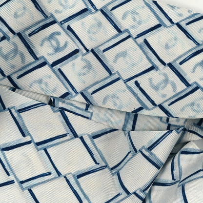 Chanel Silk CC Slim Bandeau  Blue White 3 of 3
