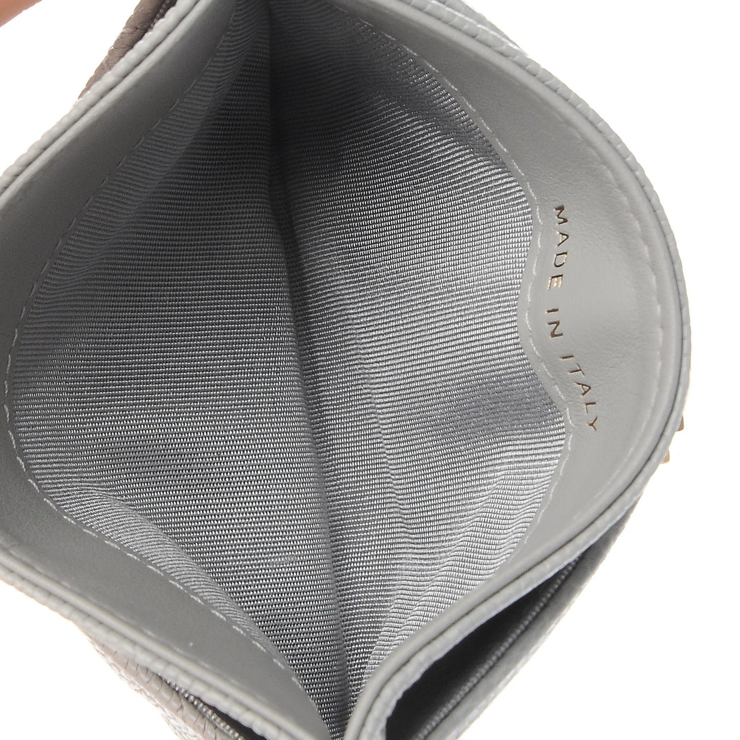Caviar Quilted Boy Card Holder Grey