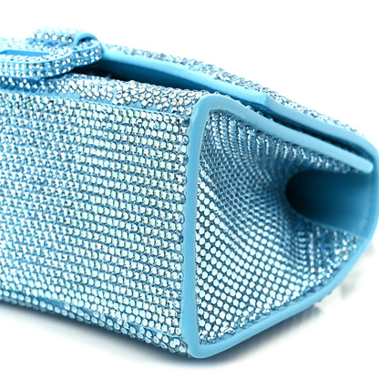 Balenciaga Strass Suede Hourglass Top Handle Bag XS Light Blue 10 of 12