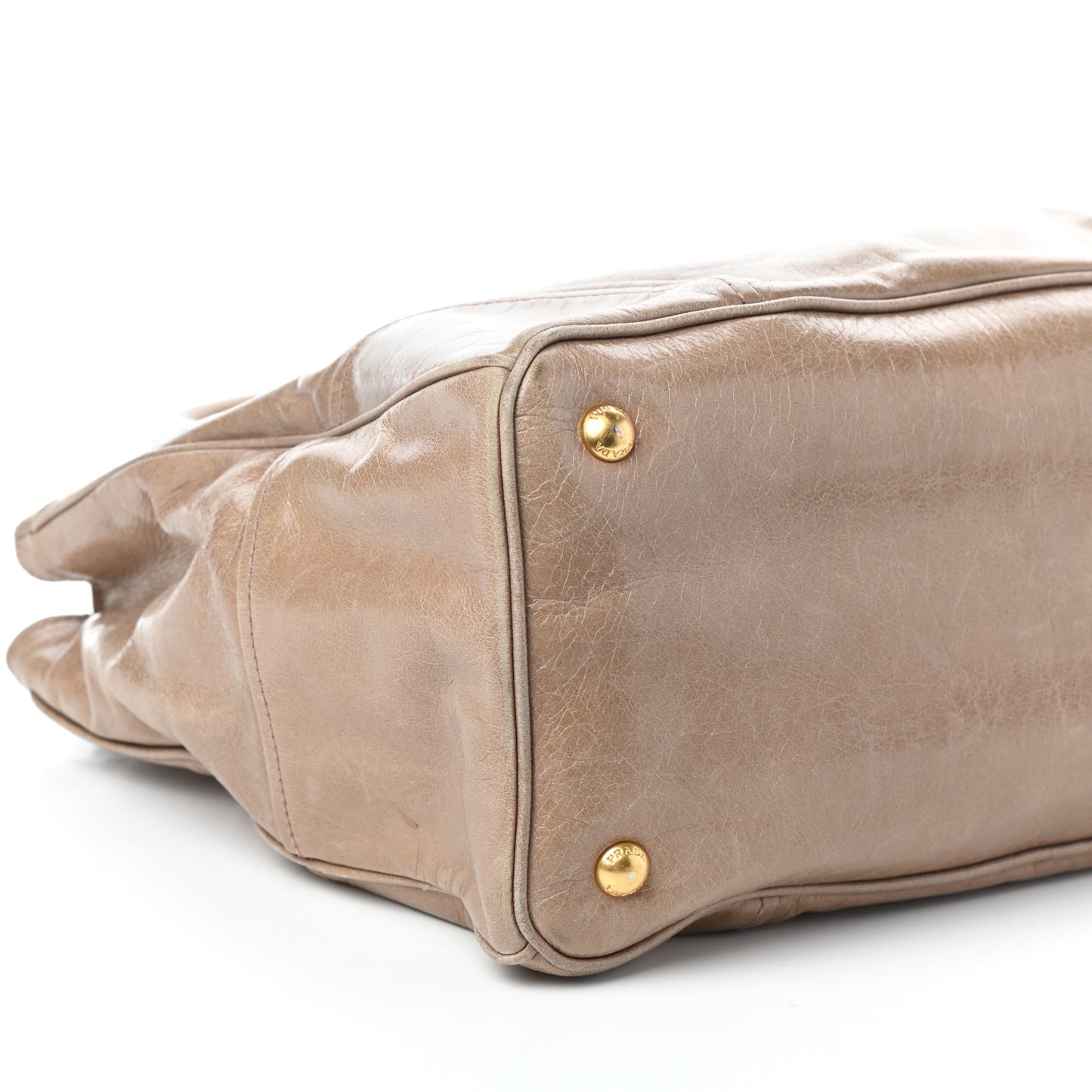Vitello Shine Shopping Satchel Argilla