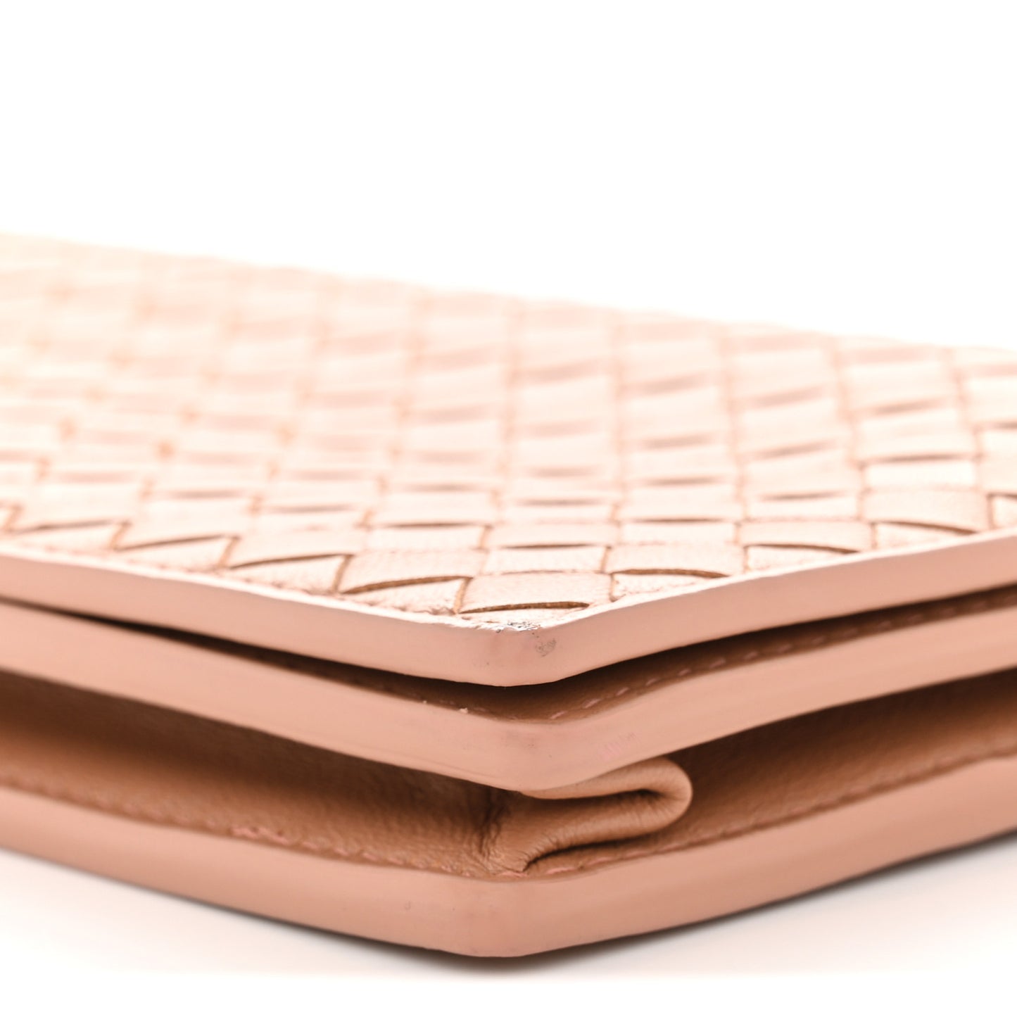 Nappa Intrecciato Continental Wallet on Chain Dusty Rose