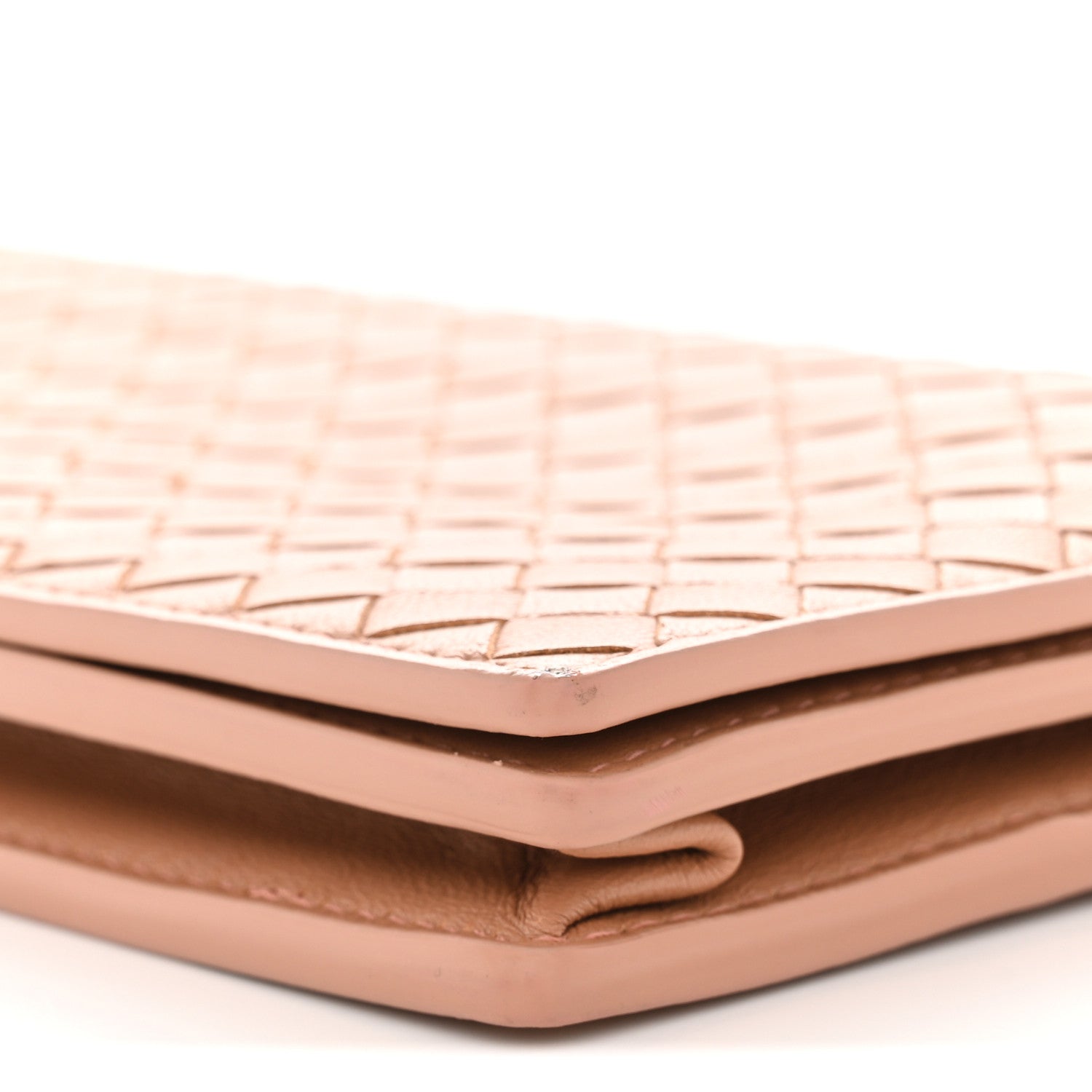 Bottega Veneta Nappa Intrecciato Continental Wallet on Chain Dusty Rose 10 of 12