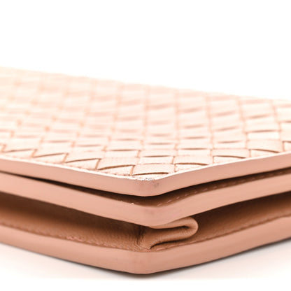 Bottega Veneta Nappa Intrecciato Continental Wallet on Chain Dusty Rose 10 of 12