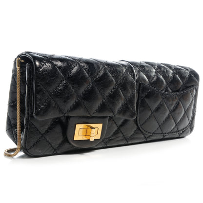 Chanel Glazed Calfskin Quilted Reissue Double Flap Clutch Black 4 of 8