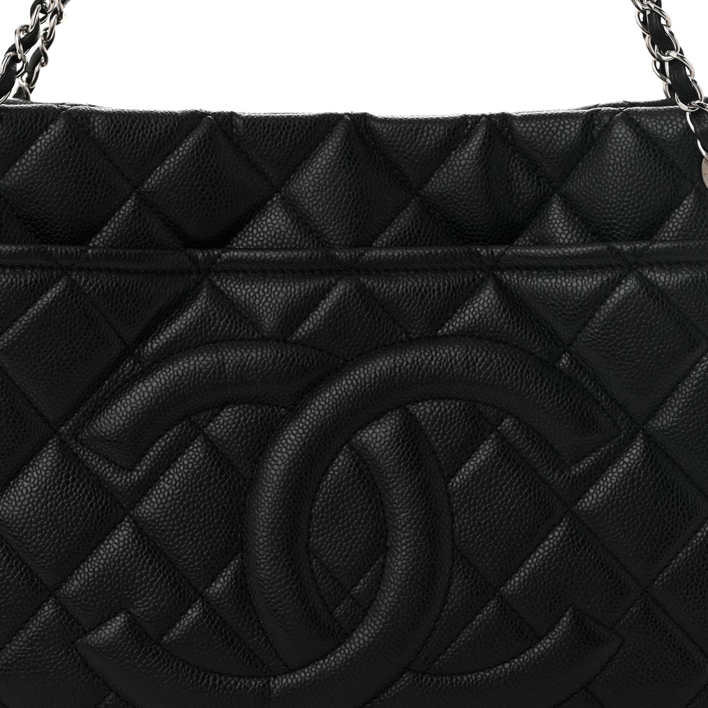 Quilted Grand Shopping Tote GST Black
