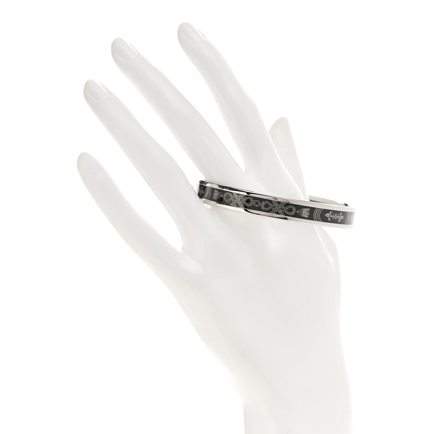 Enamel Printed Narrow Grand Apparat Bracelet Black