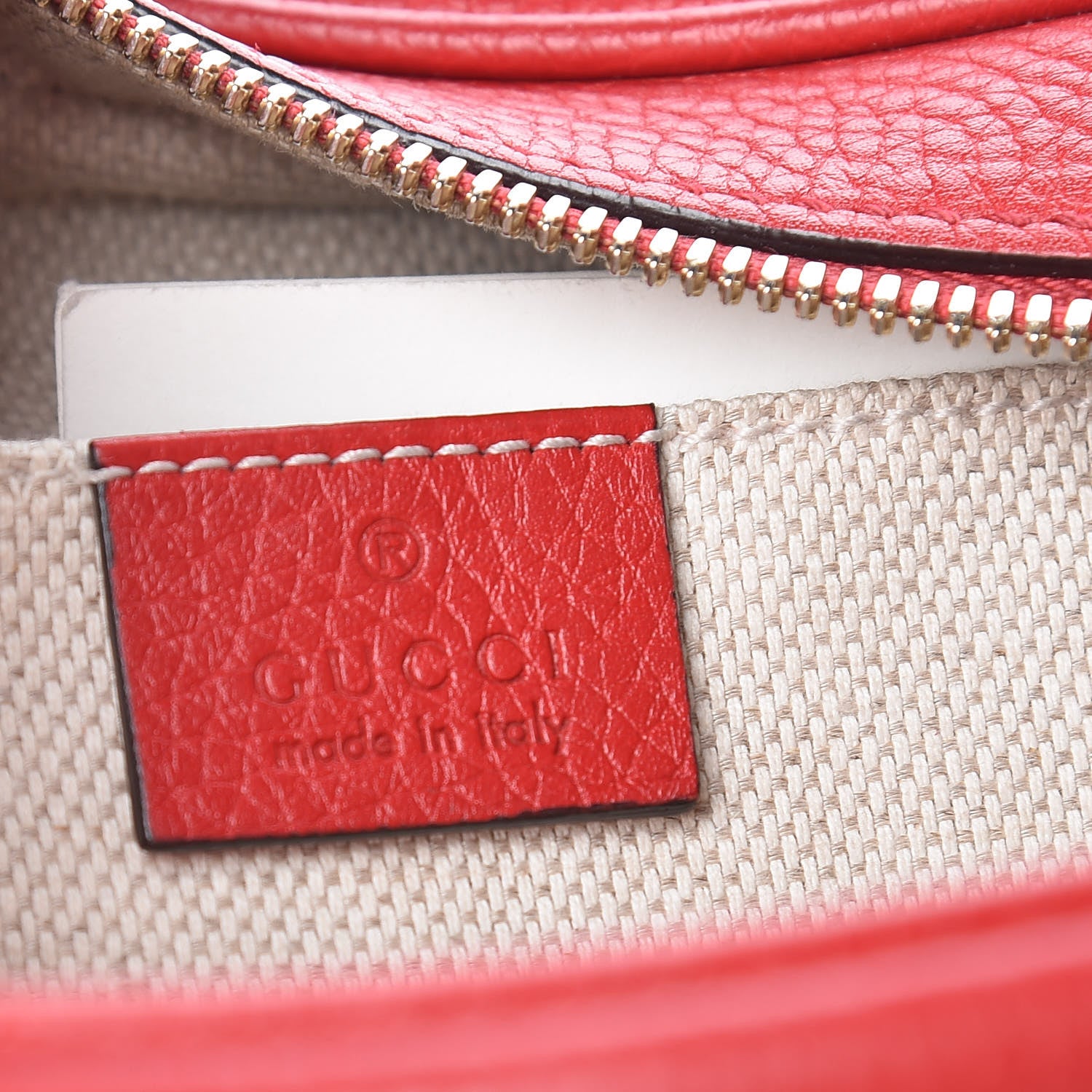 Gucci Pebbled Calfskin Small Soho Disco Bag Tabasco Red 6 of 11