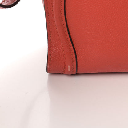 Celine Drummed Calfskin Nano Luggage Coquelicot 17 of 18