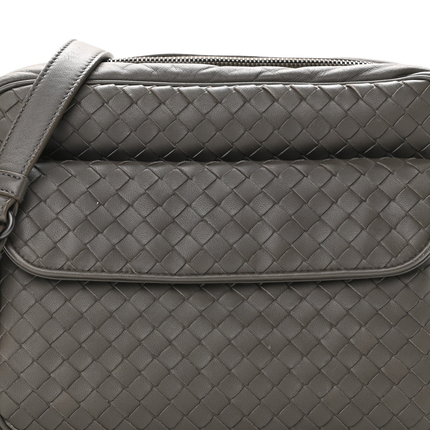 Bottega Veneta Nappa Intrecciato Messenger Bag Grey 6 of 8