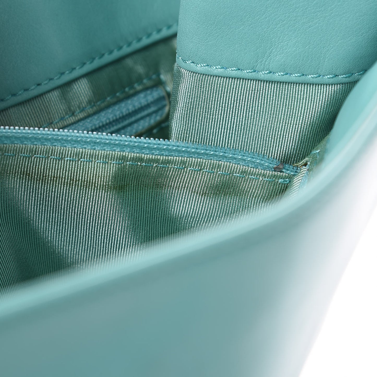 Lambskin CC Stitched Tote Turquoise