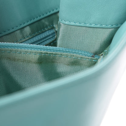 Chanel Lambskin CC Stitched Tote Turquoise 8 of 21
