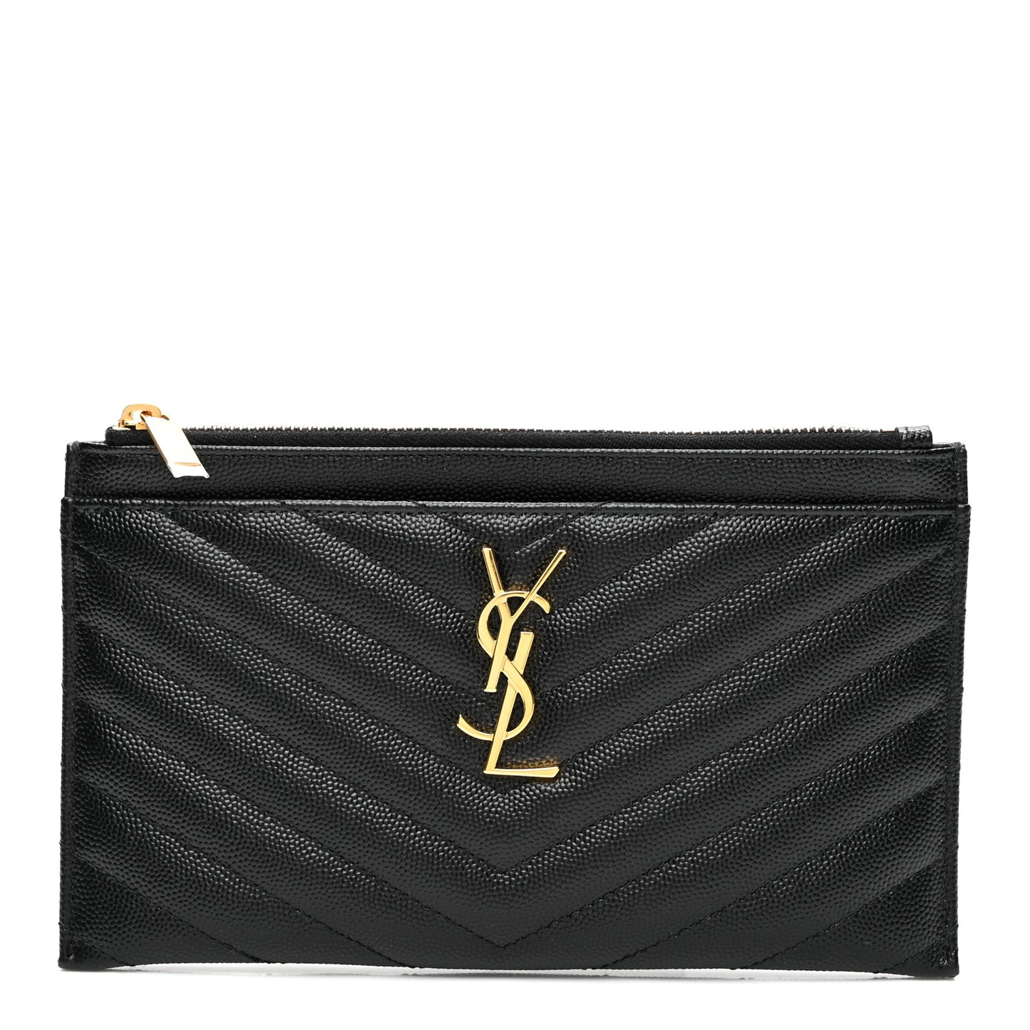 Grain De Poudre Chevron Monogram Bill Pouch Black