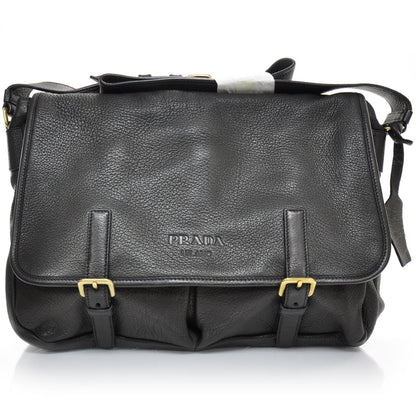 Prada Cervo Deerskin Messenger Bag Nero Black 1 of 9