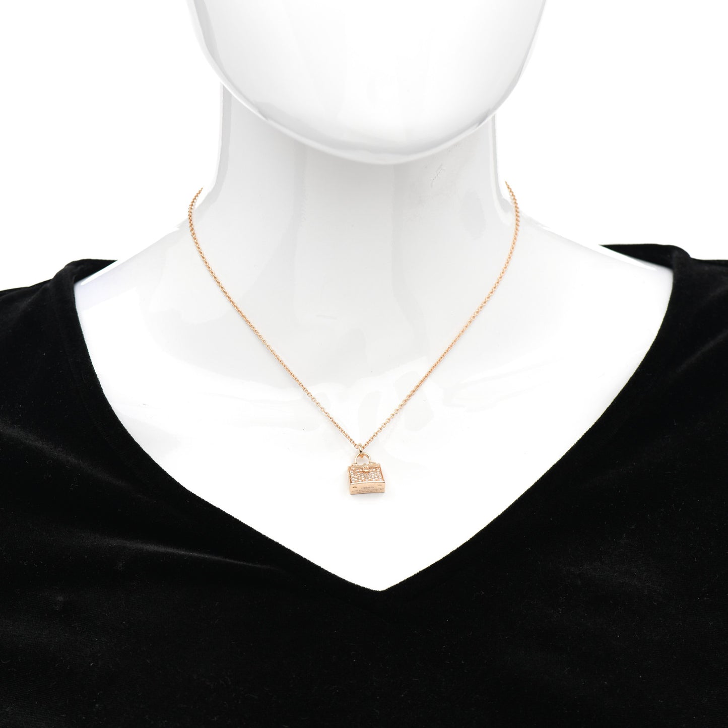 18K Rose Gold Diamond Kelly Amulette Pendant Necklace
