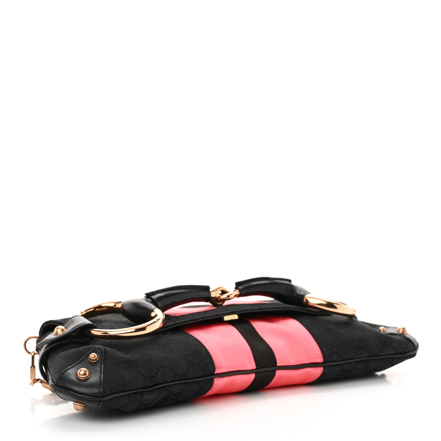 Gucci Monogram Horsebit Web Clutch Black 4 of 13