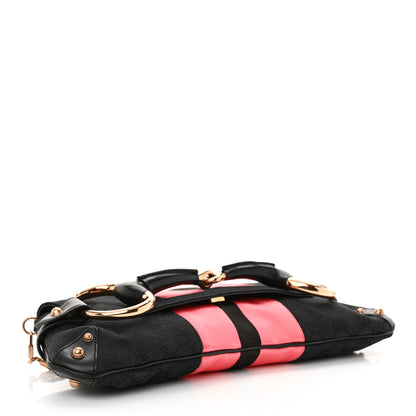 Gucci Monogram Horsebit Web Clutch Black 4 of 13
