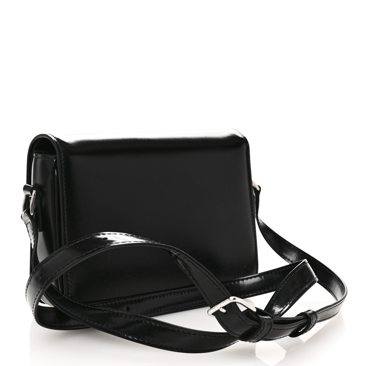 Celine Shiny Calfskin Teen Triomphe Black 3 of 10