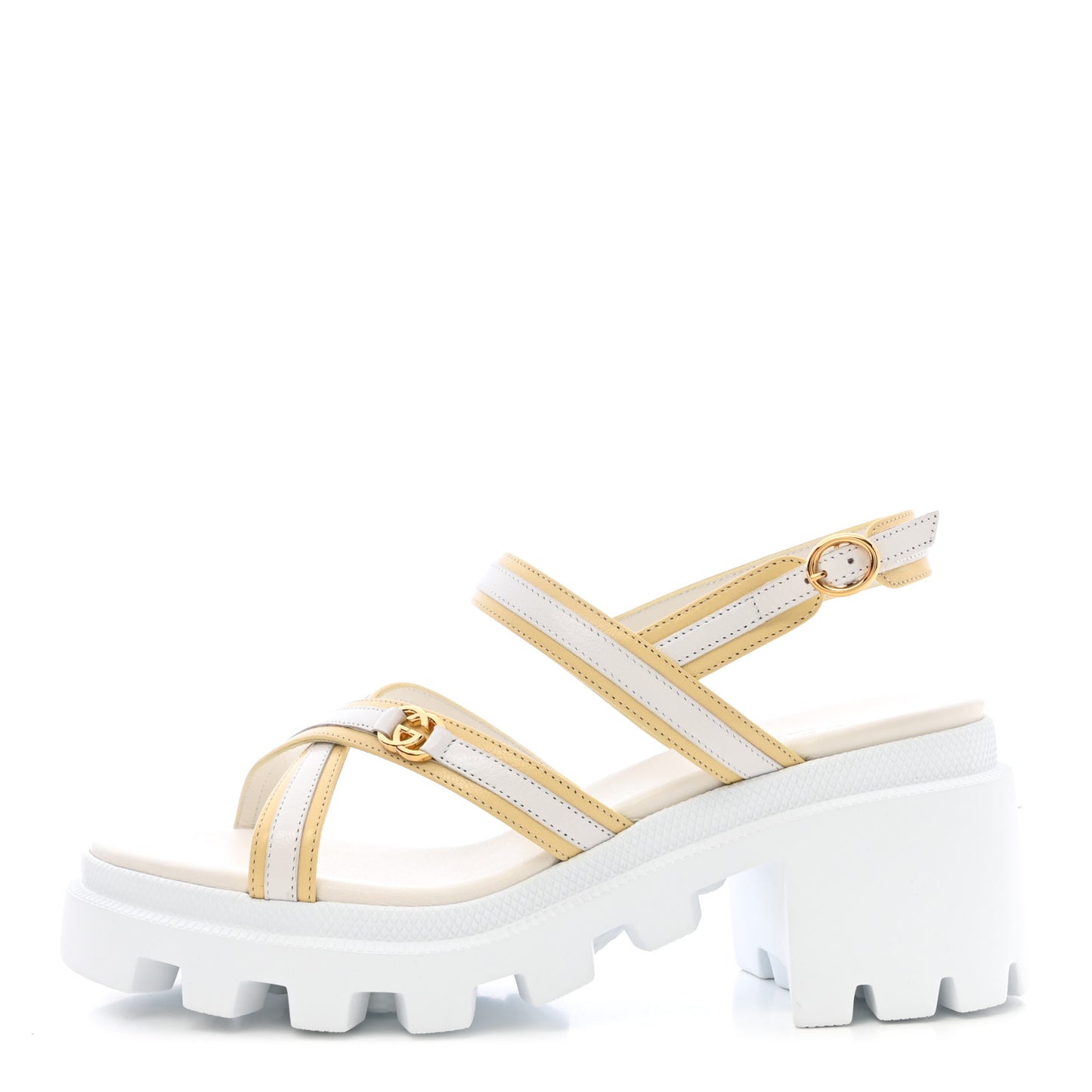 Nappa Platform Lug Sole Sandals 37 White Butter